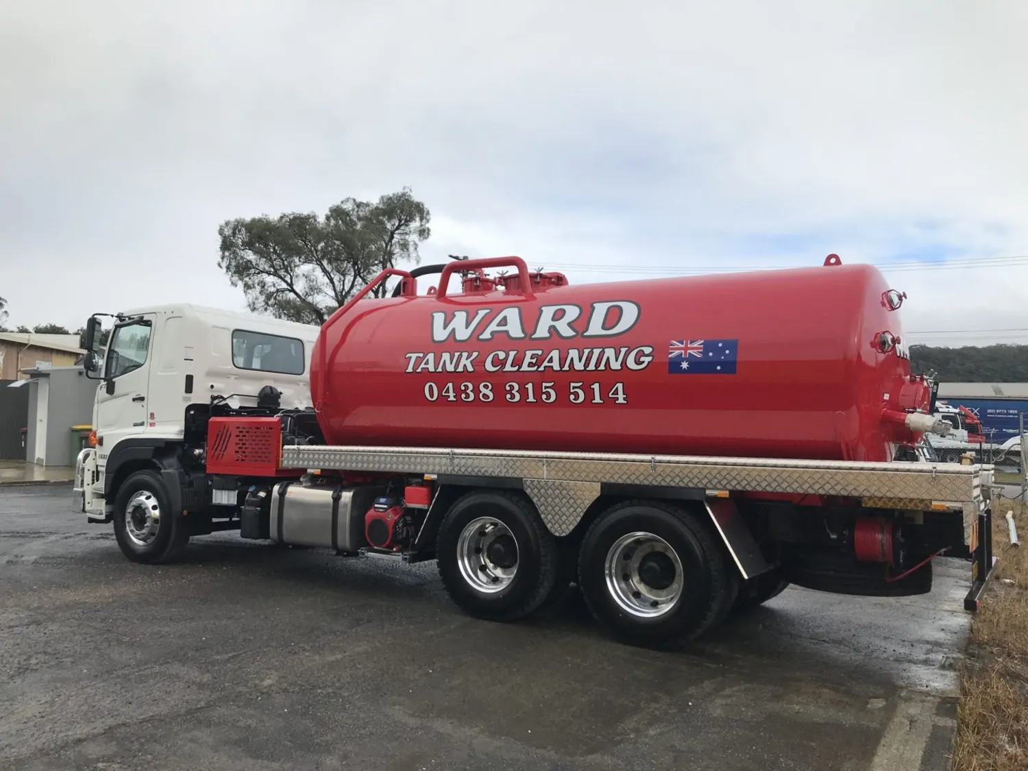 Ward Tank Cleaning vacuum truck ready for a septic pump-out
